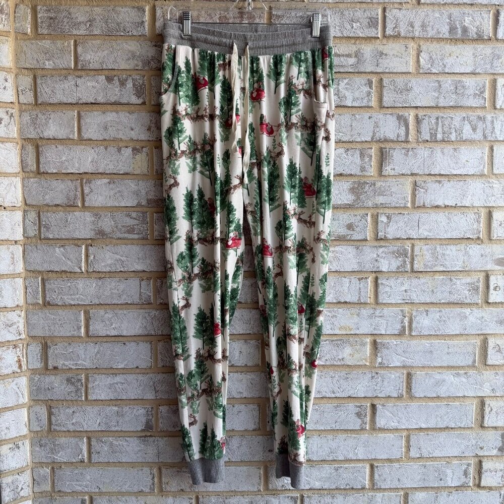 Burt's Bees Baby Organic Cotton Blend Christmas Pajama Pants Women's Size M